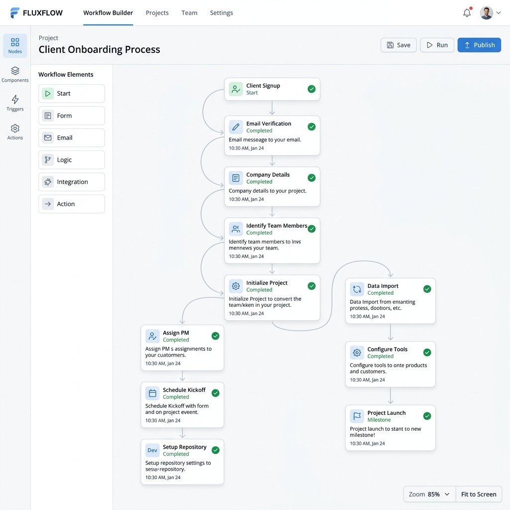 Workflow flowchart builder diagram node map