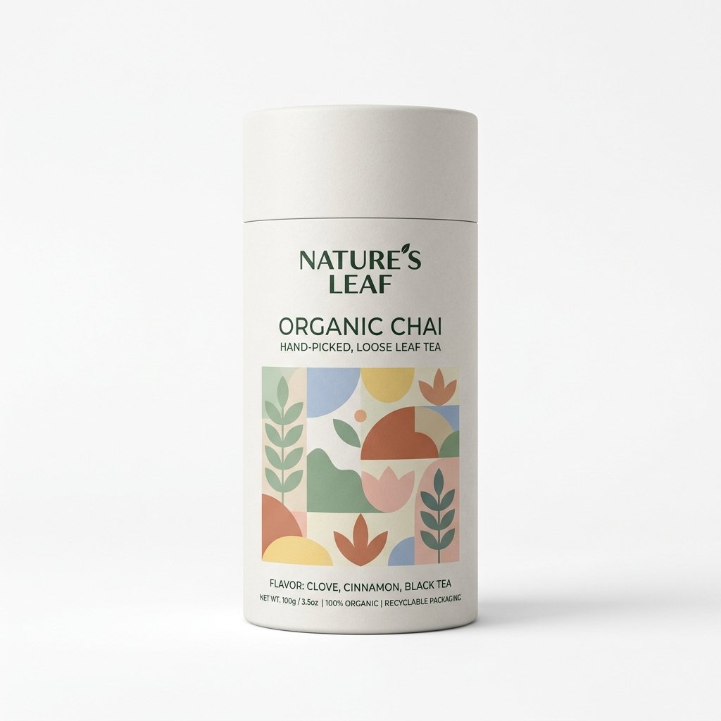 Tea Cardboard Cylindrical Paper Tube Mockup